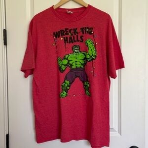 Incredible Hulk Christmas T-Shirt Red XL